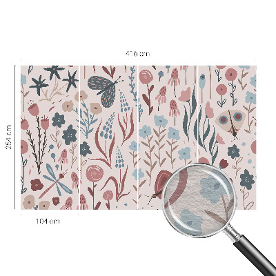 Vliesová fototapeta s potiskem Květiny hmyz