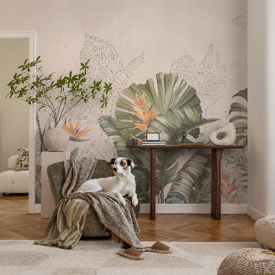 Dekorativní fototapeta na zeď Tropické květiny