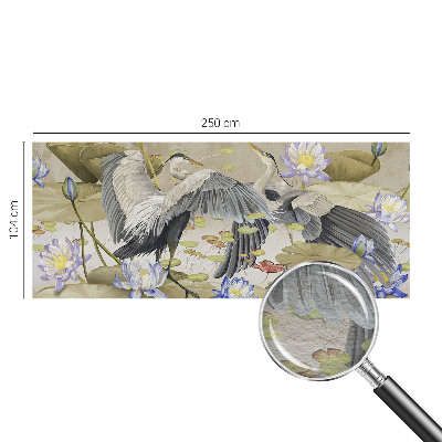 Fototapeta s potiskem na vliesu Ptáci a lilie