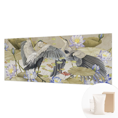 Fototapeta s potiskem na vliesu Ptáci a lilie