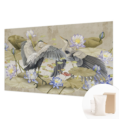 Fototapeta s potiskem na vliesu Ptáci a lilie