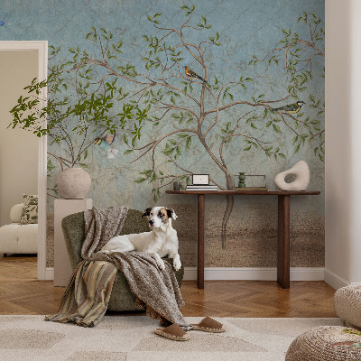 Fototapeta na míru do ložnice Ptáci ve stromech