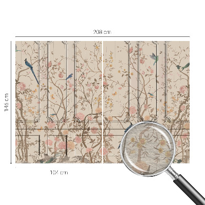 Fototapeta na stěnu Ptáci a květiny