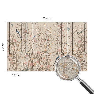 Fototapeta na stěnu Ptáci a květiny