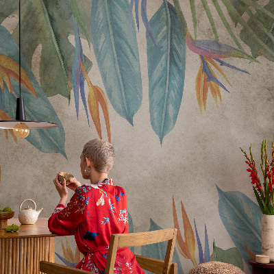 Vliesová fototapeta do ložnice Tropické květiny