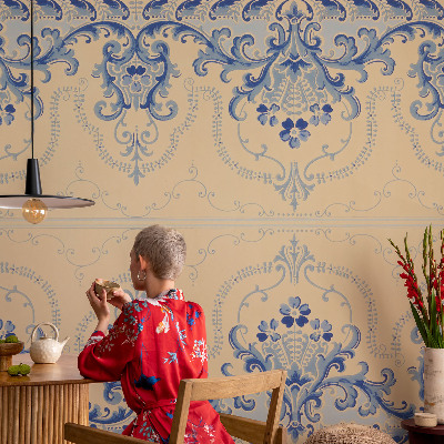 Vliesová fototapeta do obýváků Modré ozdoby