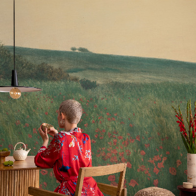 Vliesová fototapeta do ložnice Maková pole