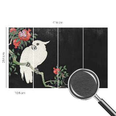 Fototapeta s potiskem na vliesu Papoušek z granátového jablka