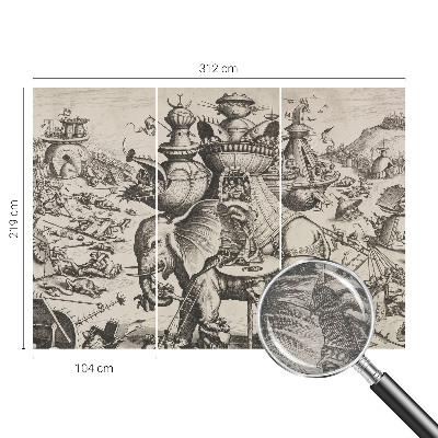 Fototapeta s potiskem na vliesu Groteskní bitva