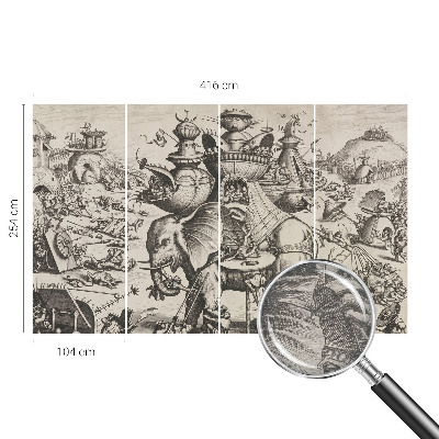 Fototapeta s potiskem na vliesu Groteskní bitva