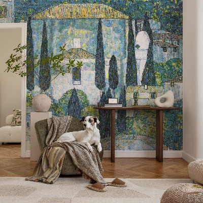 Vliesová fototapeta do ložnice Cypřišové domy