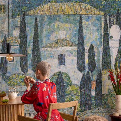 Vliesová fototapeta do ložnice Cypřišové domy