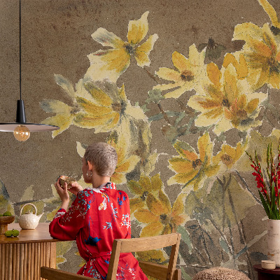 Vliesová fototapeta do ložnice Slunečná kytice