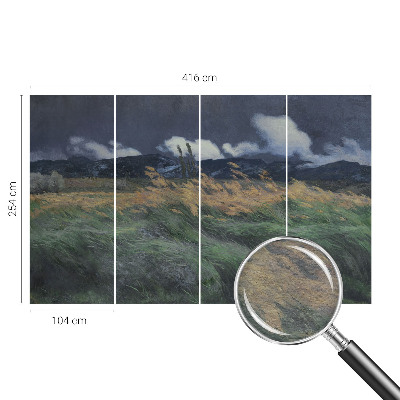 Vliesová fototapeta na zeď Nafoukané trávy