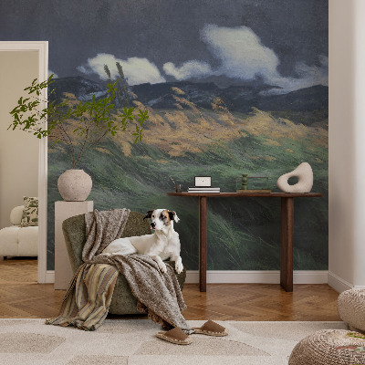 Vliesová fototapeta na zeď Nafoukané trávy