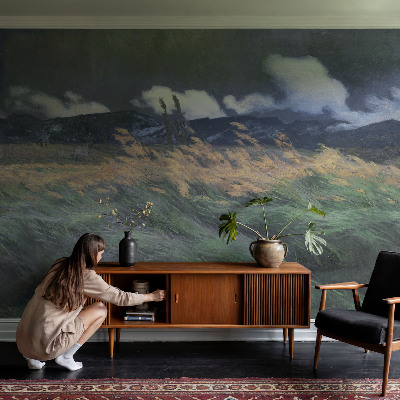 Vliesová fototapeta na zeď Nafoukané trávy