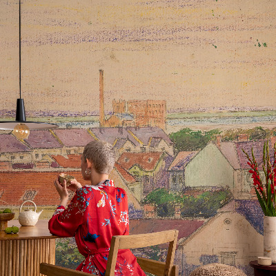 Fototapeta na míru do ložnice Městské střechy