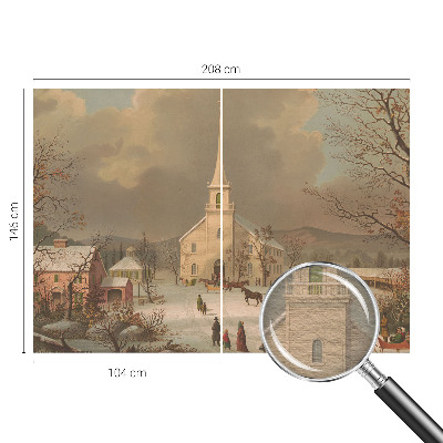 Vliesová fototapeta do ložnice Zimní krajina