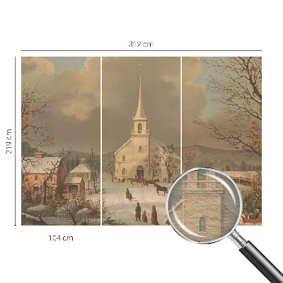 Vliesová fototapeta do ložnice Zimní krajina