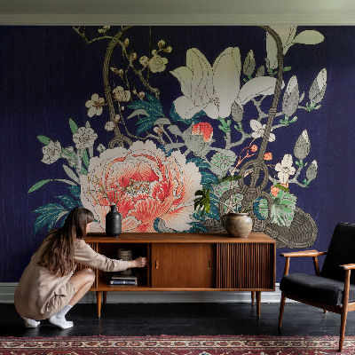 Moderní fototapeta na míru Květinový koš