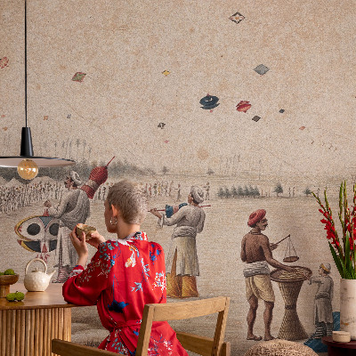 Fototapeta na míru do ložnice Vznášející se draci