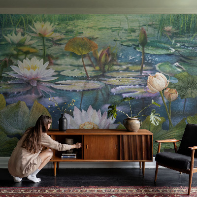 Vliesová fototapeta na zeď Květiny v jezírku