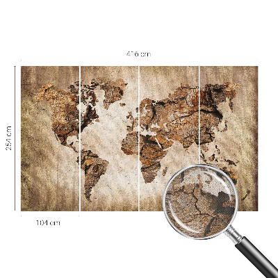 Fototapeta pro holku Dřevěná mapa