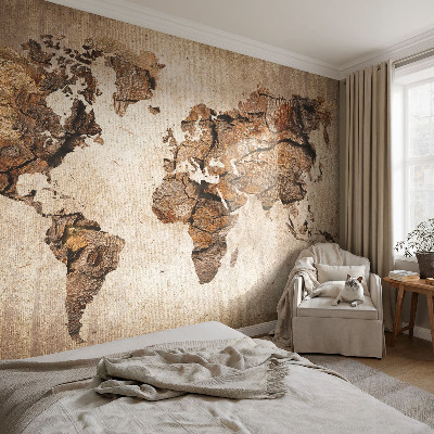 Fototapeta pro holku Dřevěná mapa