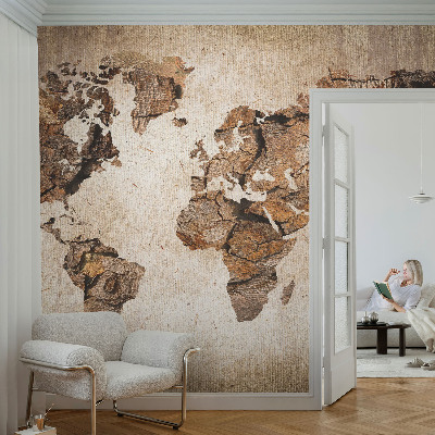 Fototapeta pro holku Dřevěná mapa