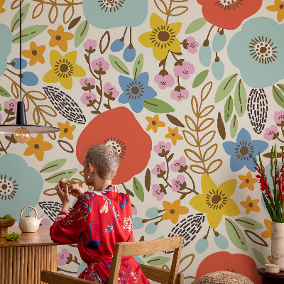 Samolepící fototapeta 3d Květinový vzor