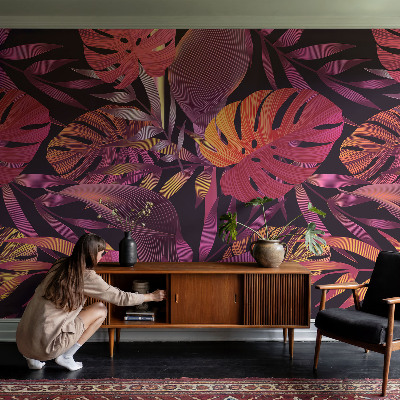 Samolepicí fototapeta do ložnice Exotické listy