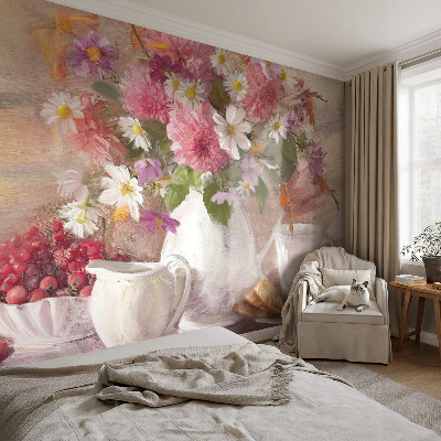 Samolepicí fototapeta do ložnice Luční květiny