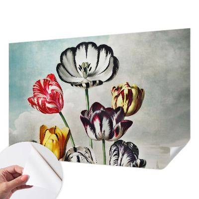 Samolepicí fototapeta na míru Barevné tulipány