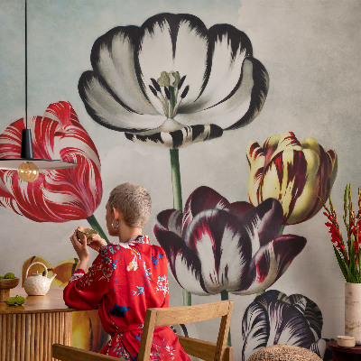 Samolepicí fototapeta na míru Barevné tulipány