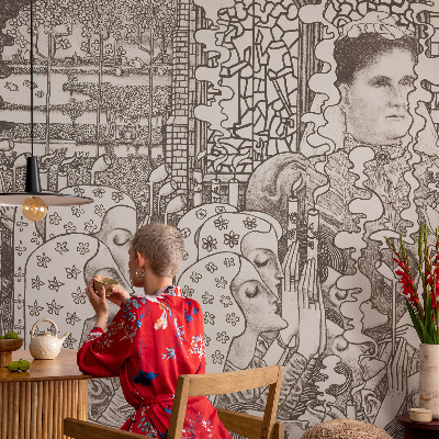 Samolepící fototapeta 3d Květinové portréty