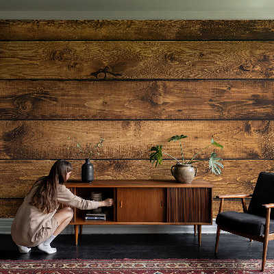 Samolepicí fototapeta do ložnice Dřevěné desky