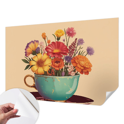 Moderní samolepicí fototapeta Barevná kytice