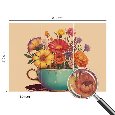 Moderní samolepicí fototapeta Barevná kytice