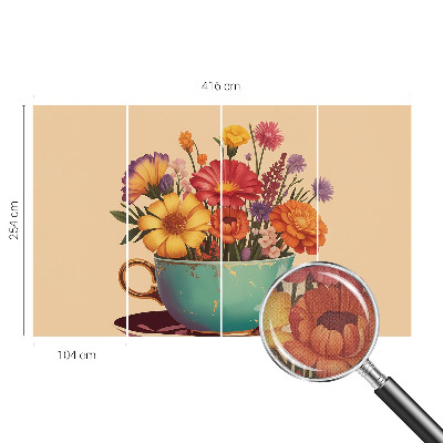 Moderní samolepicí fototapeta Barevná kytice