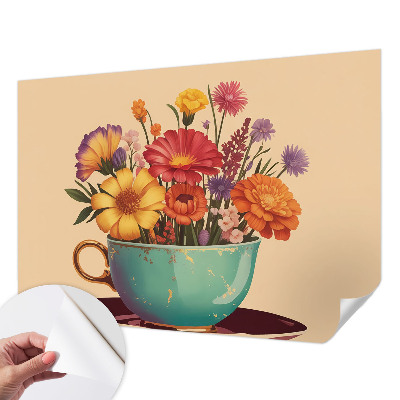 Moderní samolepicí fototapeta Barevná kytice