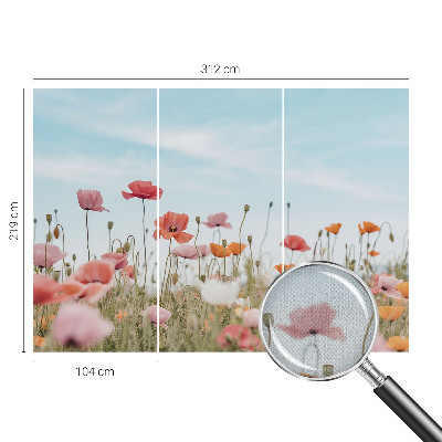 Samolepící fototapeta 3d Květy máku
