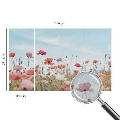 Samolepící fototapeta 3d Květy máku