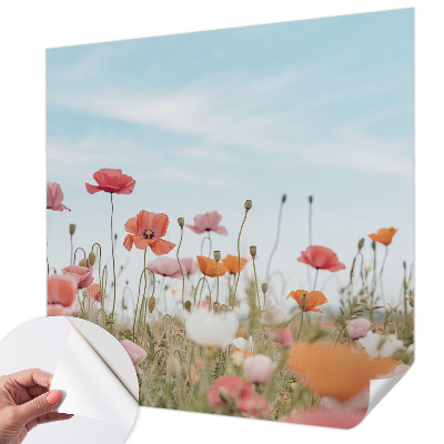 Samolepící fototapeta 3d Květy máku