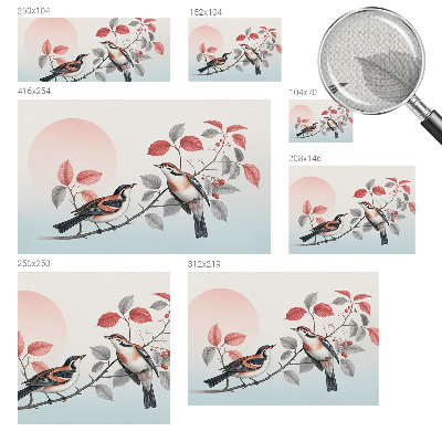 Samolepící fototapeta 3d Sedící ptáci