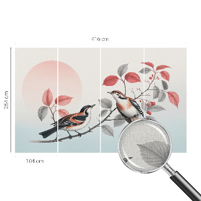 Samolepící fototapeta 3d Sedící ptáci