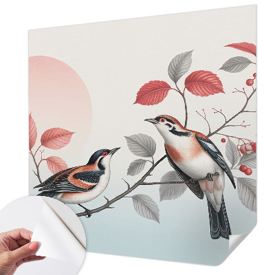 Samolepící fototapeta 3d Sedící ptáci