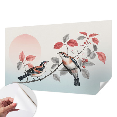 Samolepící fototapeta 3d Sedící ptáci