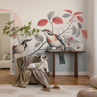 Samolepící fototapeta 3d Sedící ptáci