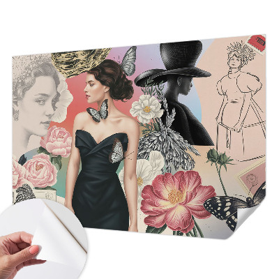 Moderní samolepicí fototapeta Květiny a portréty