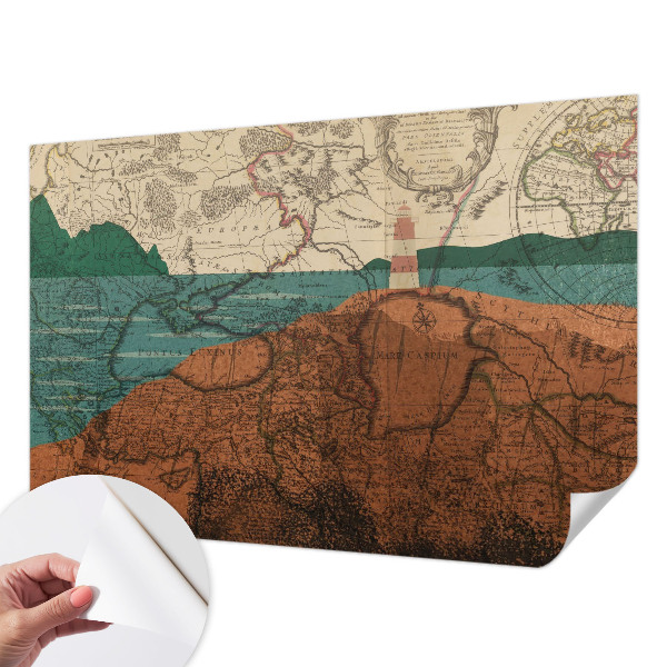 Samolepící fototapeta 3d Historická mapa